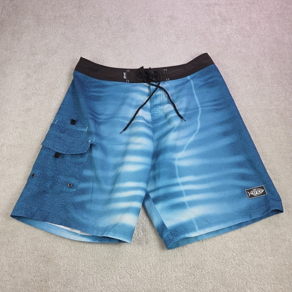 Aftco Boardshorts Men's Size 34x9 Drawstring Cargo Cruise Boat‎ Holiday